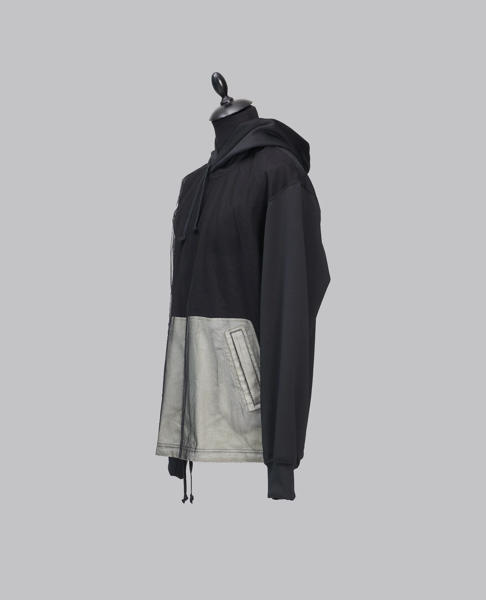 BLACK MESH HOODIE - Image 3