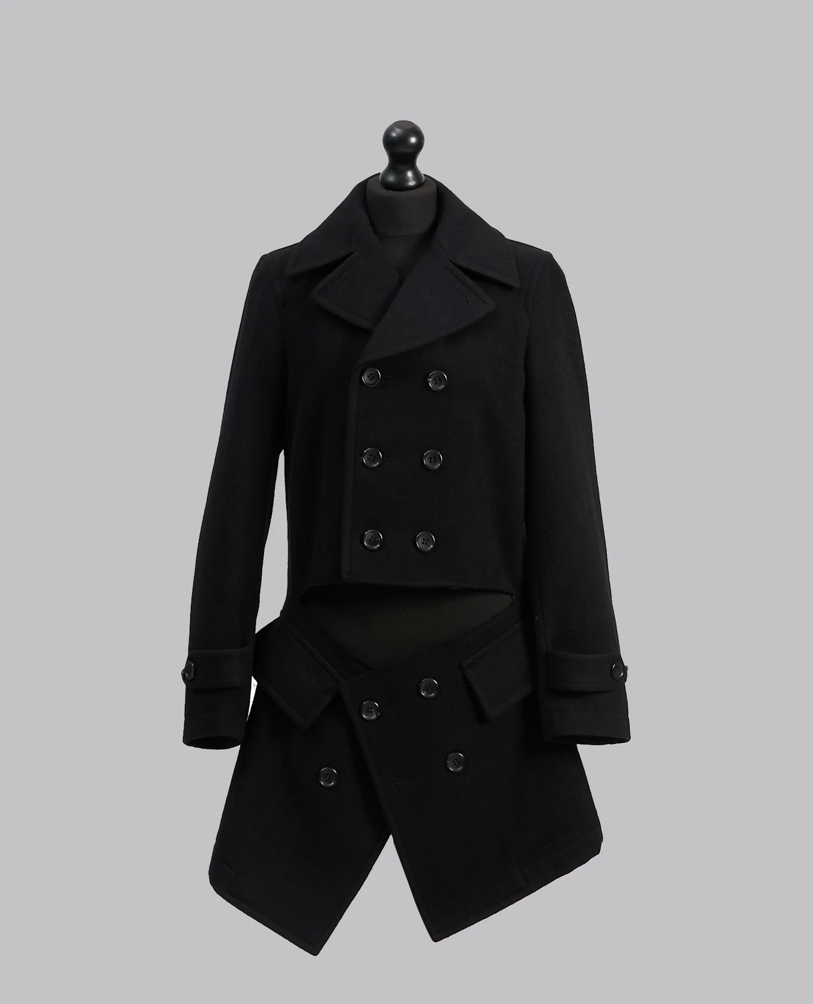 DOUBLE BREASTED DROP PANEL COAT