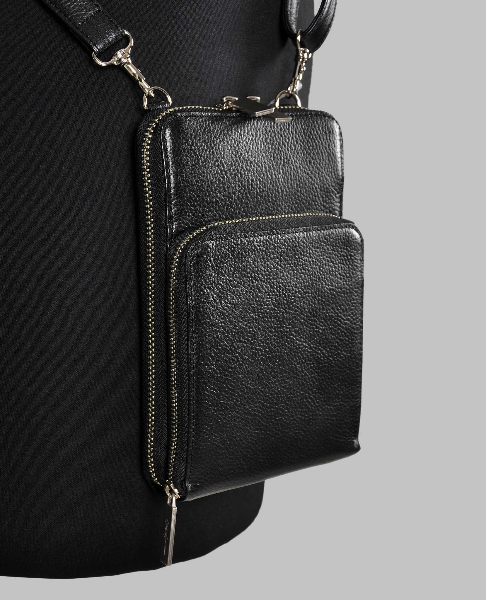 DOUBLE ZIP LEATHER PHONE CASE - Image 6